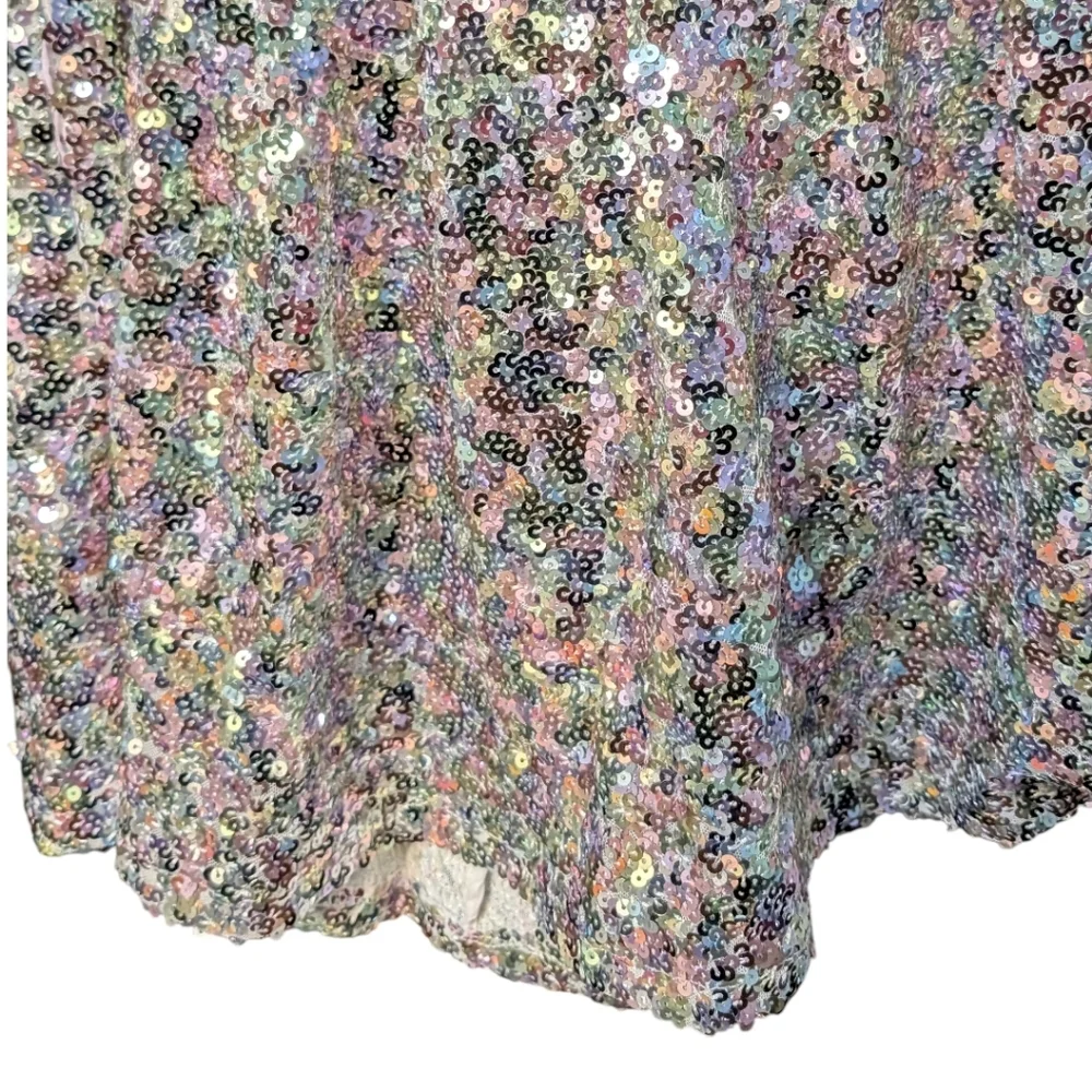 Pastel Multicolor Sequin Bubble Mini Skirt Party Feminine NWT